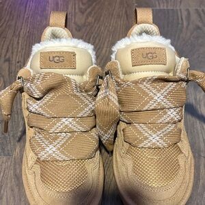 UGG Brown and Cream Checkered Sneakers
